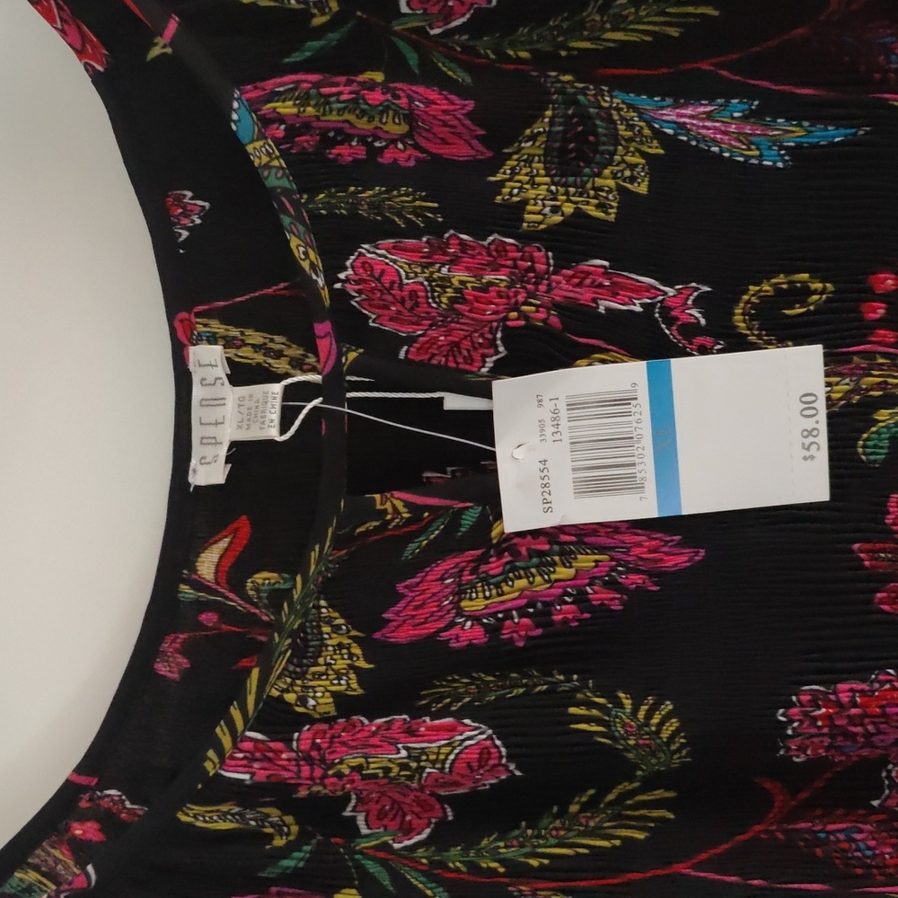 Spense Floral Black and Pink Blouse - Picture 2 of 4